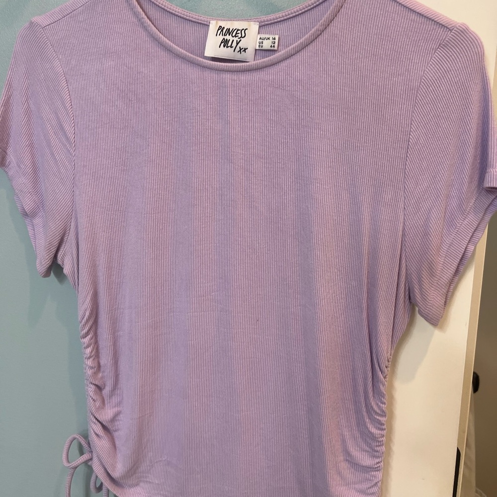 Princess Polly Ruched Side Purple Shirt